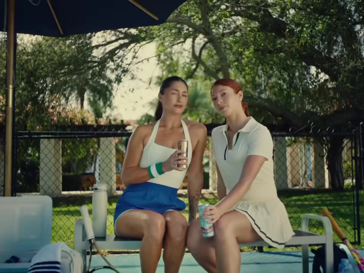 Amanda Metzger on set, Fresca Hard Seltzer commercial